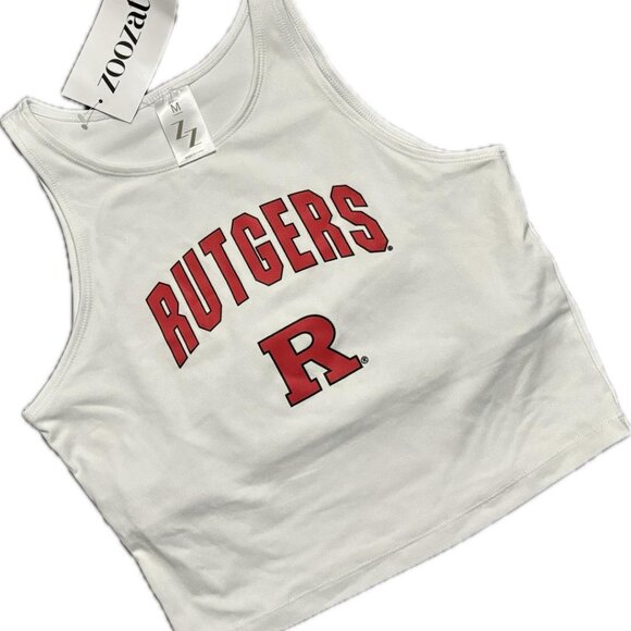 ZOOZATZ Officially Licensed Rutgers University First Down Crop Top Woman's SZ M - Picture 2 of 5